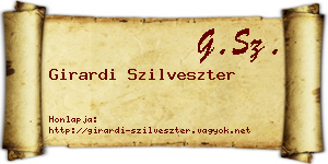 Girardi Szilveszter névjegykártya